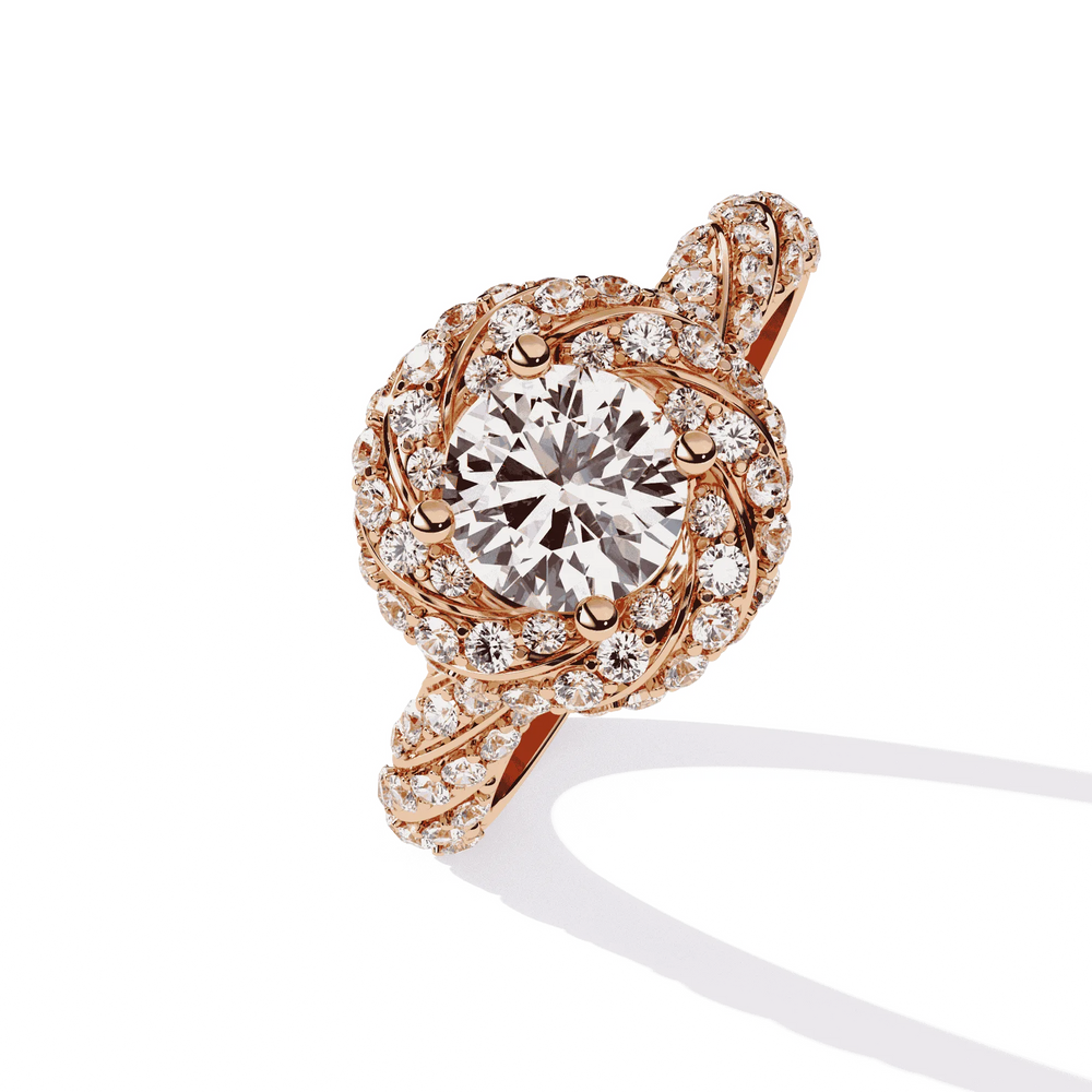 Diamond Ring for Women | Twisted Halo Ring | Ozziva