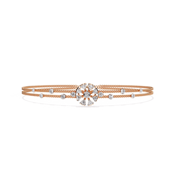 Gold Diamond Bangle for Women | Sleek Bangle | Ozziva