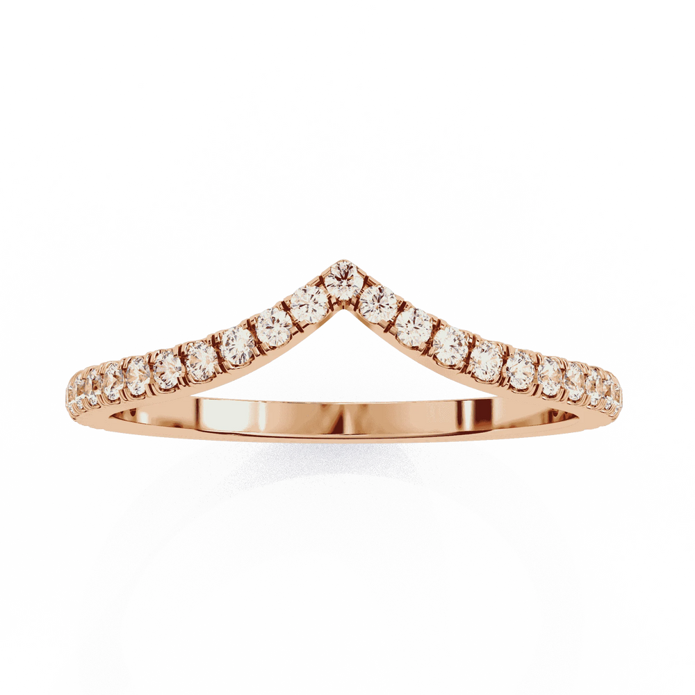 Diamond Wedding Band | Curved Band | Ozziva