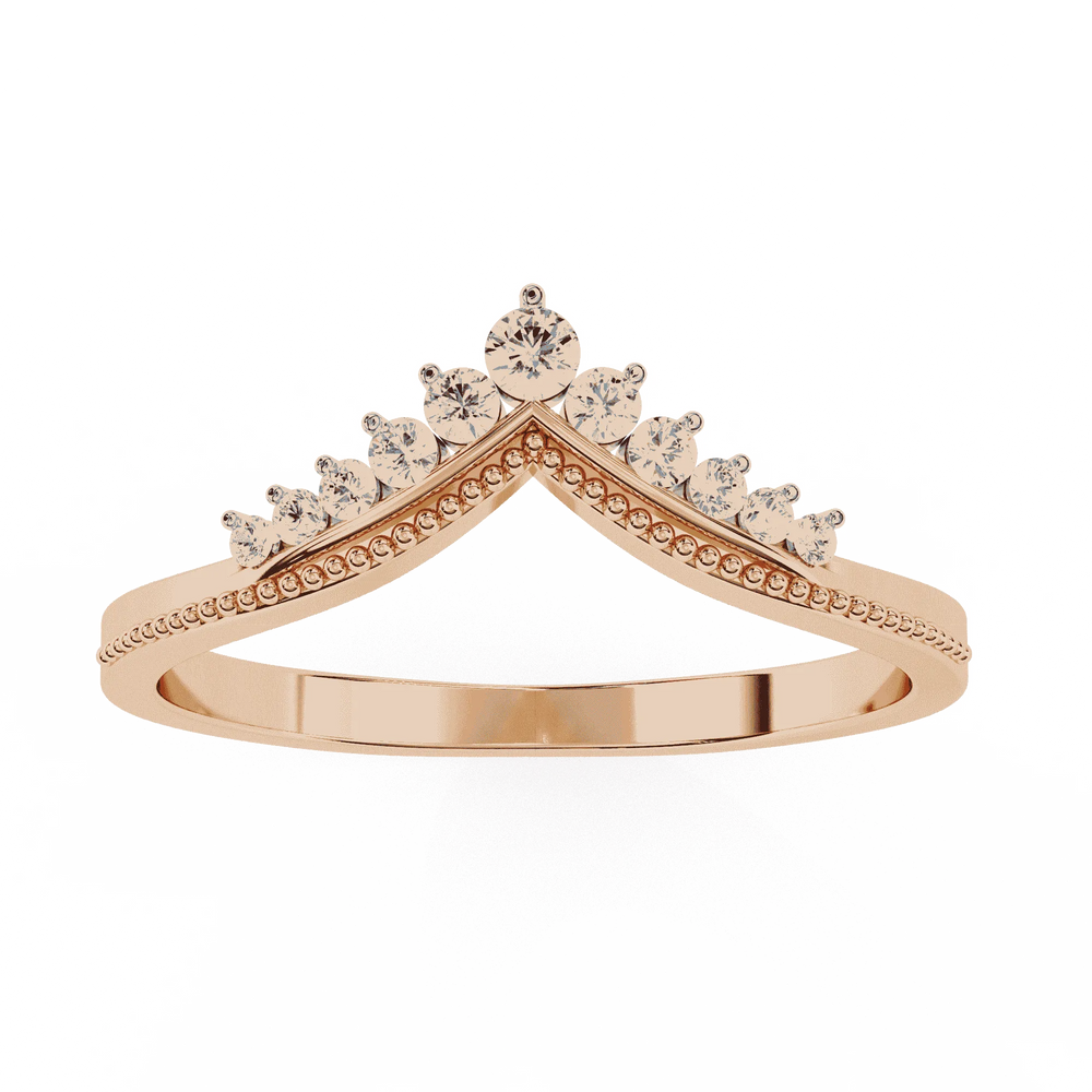 Diamond Wedding Band | Crown Diamond Ring | Ozziva