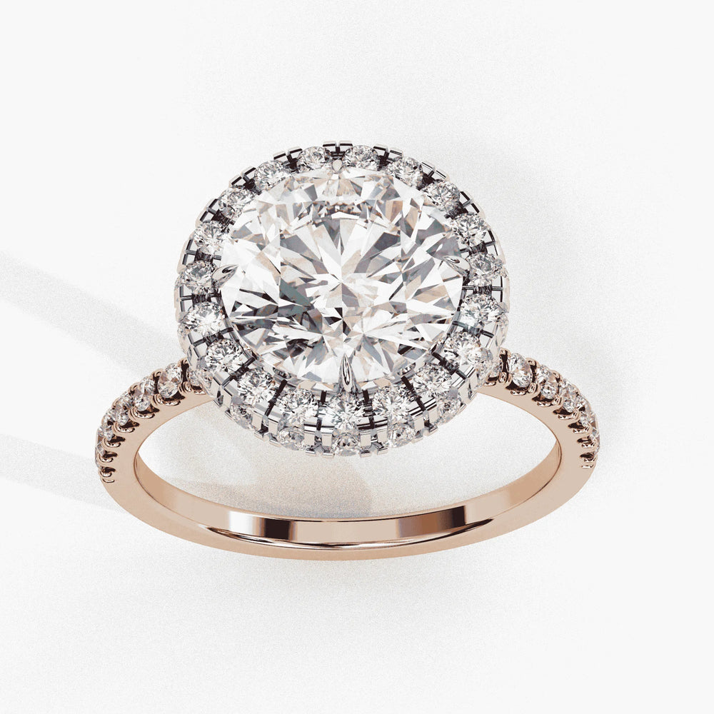 Diamond Halo Ring | Round Halo Ring | Ozziva