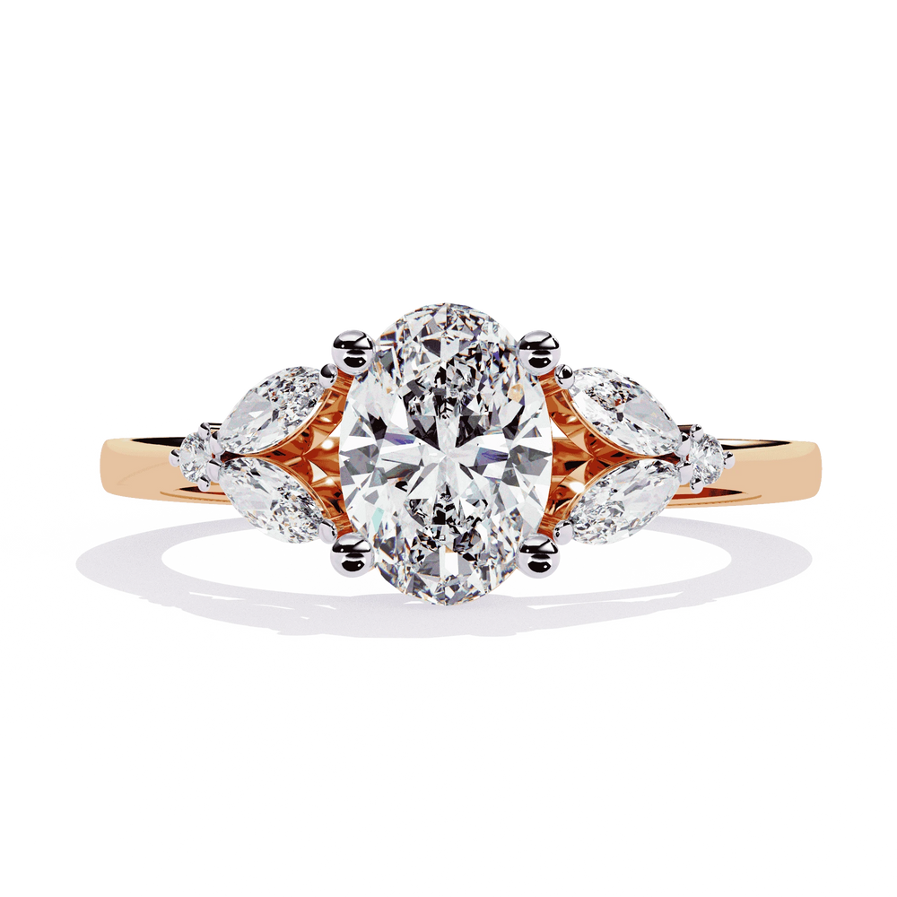 Diamond Engagement Ring | Oval Cluster Ring | Ozziva