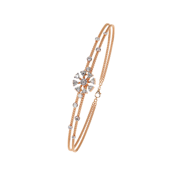 Gold Diamond Bangle for Women | Sleek Bangle | Ozziva