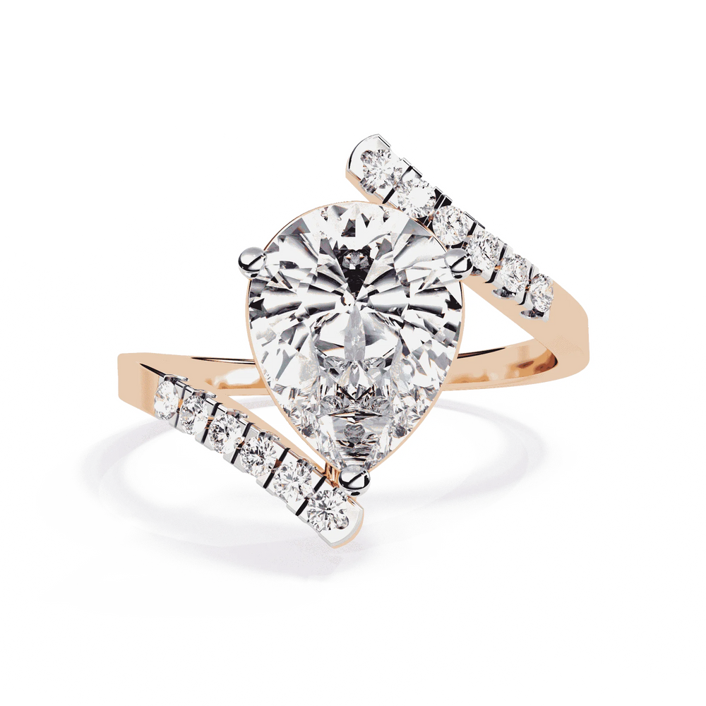 Diamond Ring for Women | Pear Bypass Ring | Ozziva