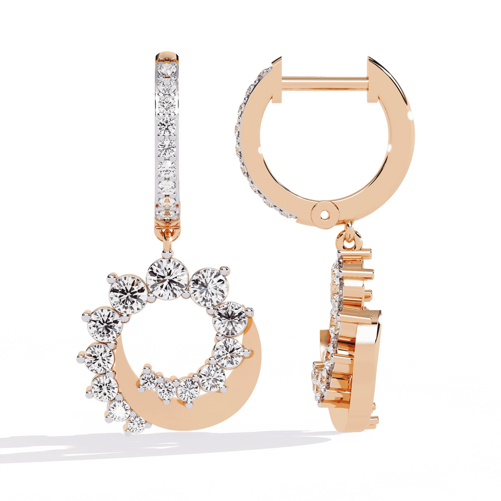 Diamond Hoop Earrings | Elegant Hoops | Ozziva