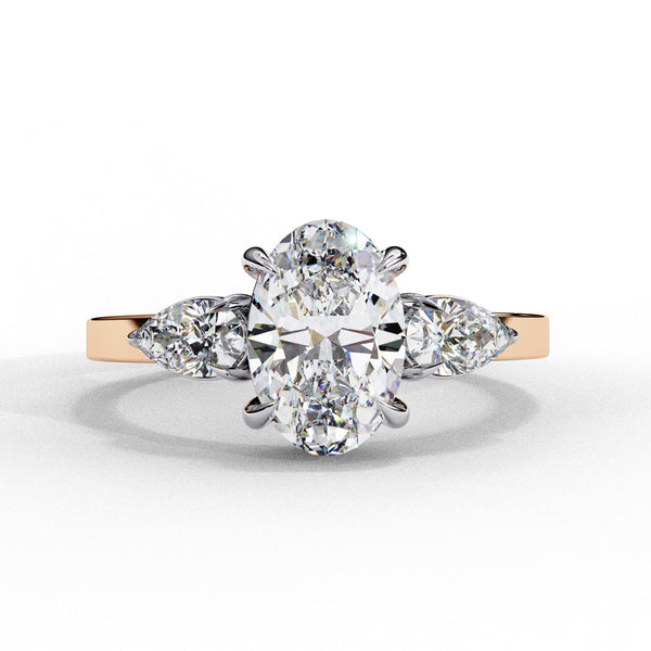 Diamond Engagement Ring | Oval Three Stone | Ozziva
