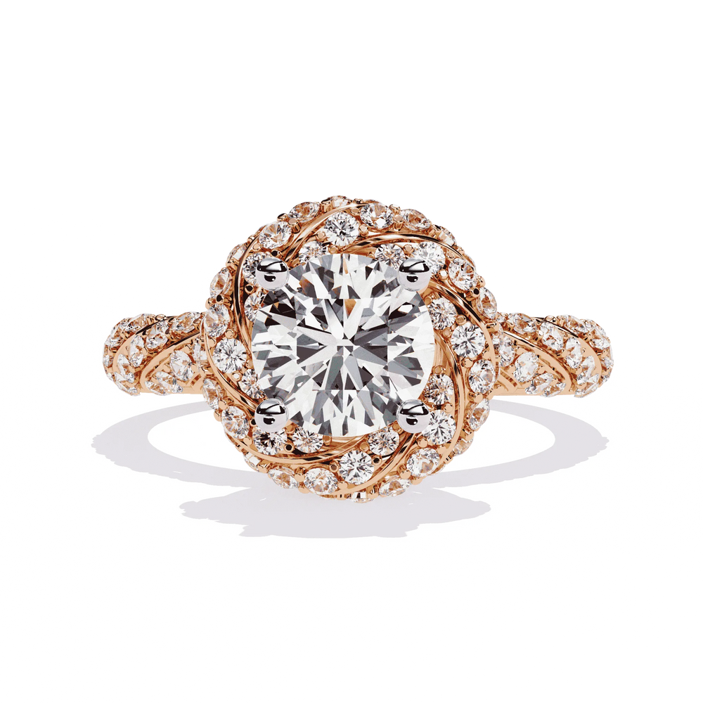 Diamond Ring for Women | Twisted Halo Ring | Ozziva