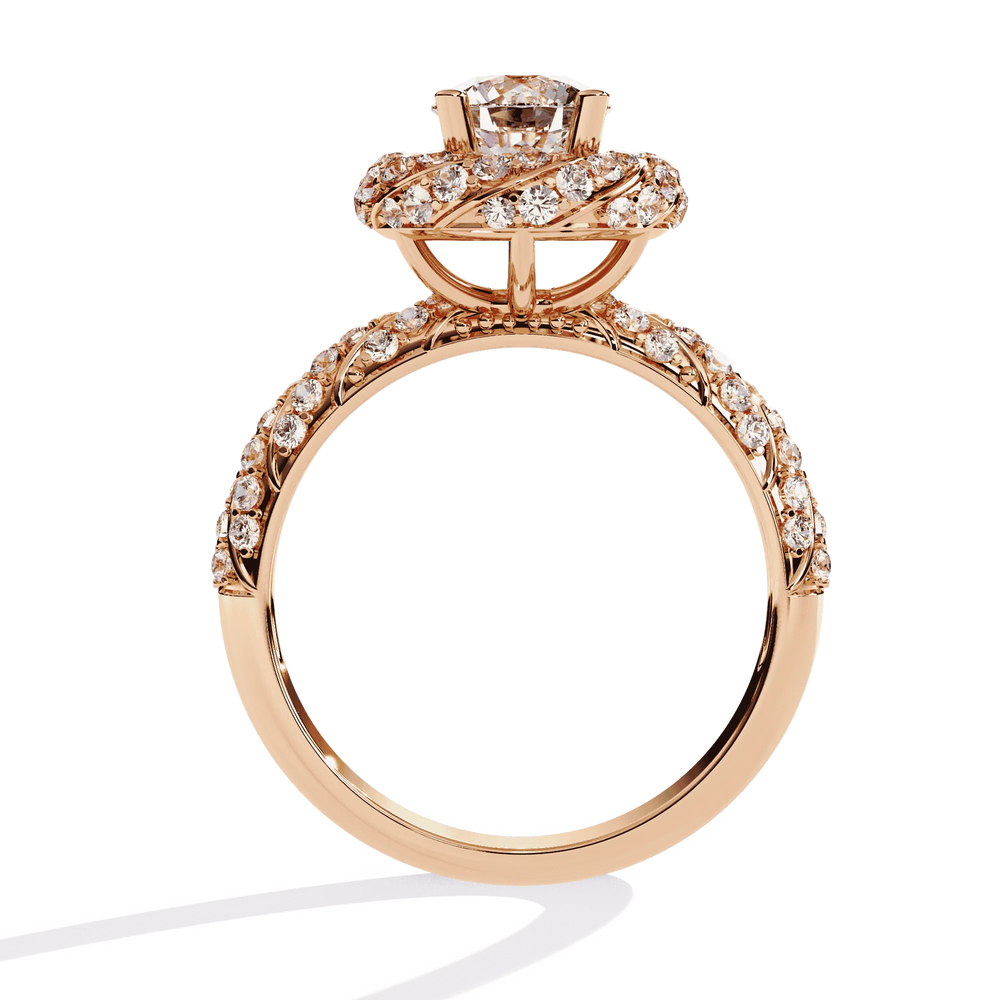 Diamond Ring for Women | Twisted Halo Ring | Ozziva