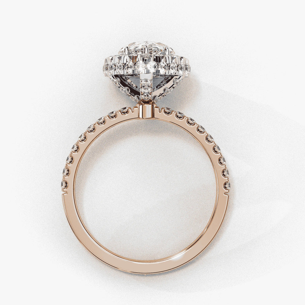 Diamond Halo Ring | Pear Cut Halo | Ozziva