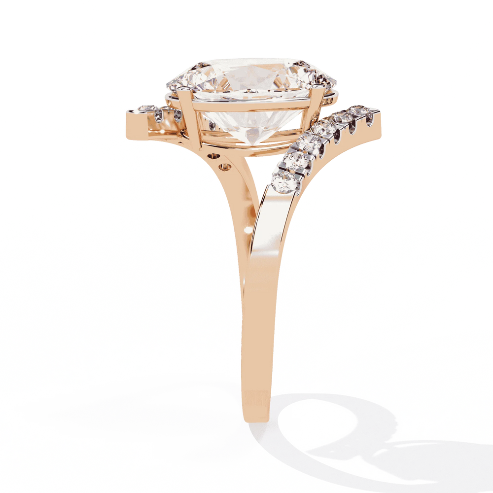 Diamond Ring for Women | Oval Bypass Ring | Ozziva