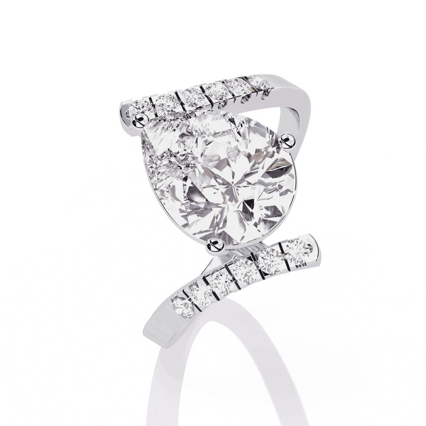 Diamond Ring for Women | Pear Bypass Ring | Ozziva