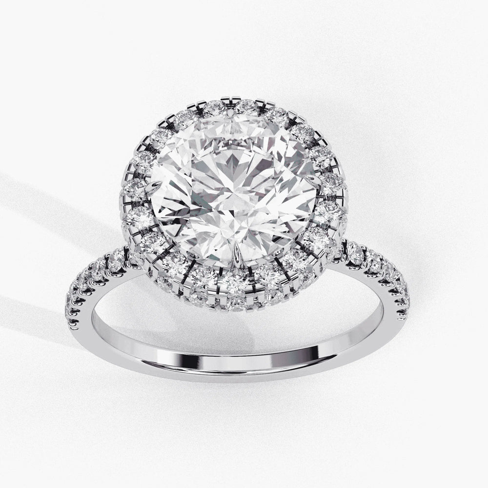 Diamond Halo Ring | Round Halo Ring | Ozziva