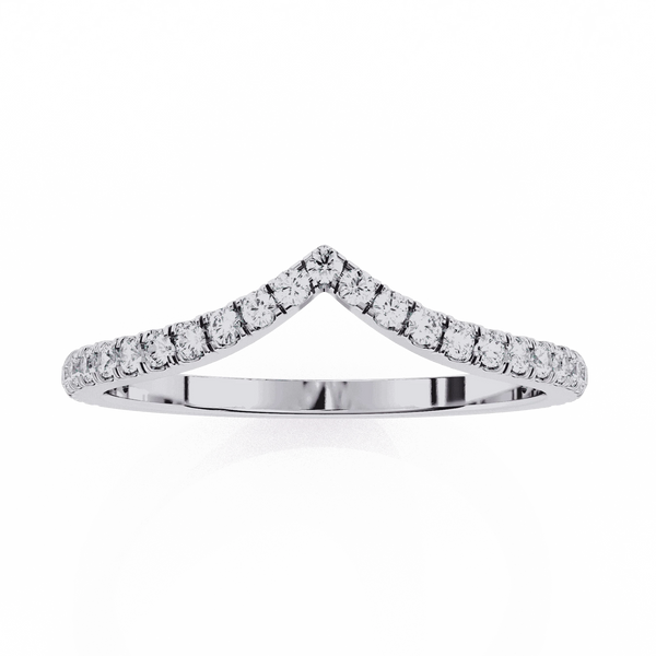 Diamond Wedding Band | Curved Band | Ozziva