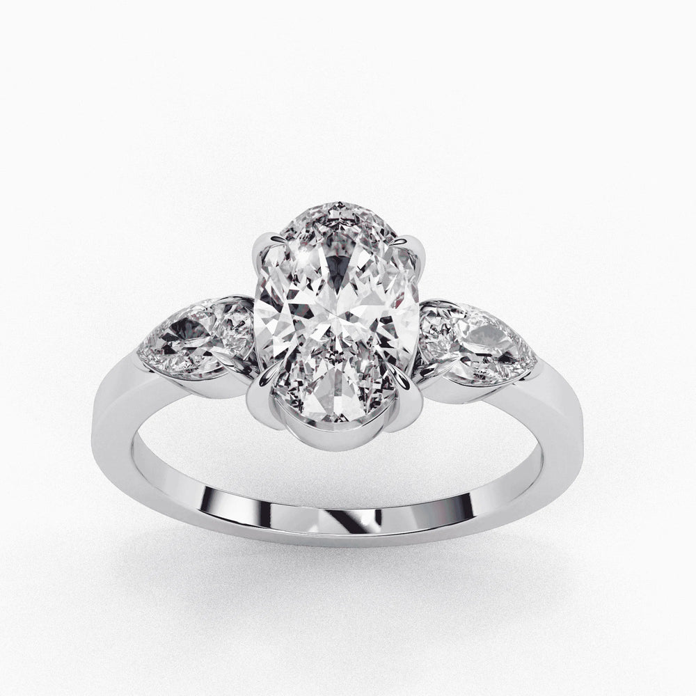 Diamond Engagement Ring | Oval Three Stone | Ozziva