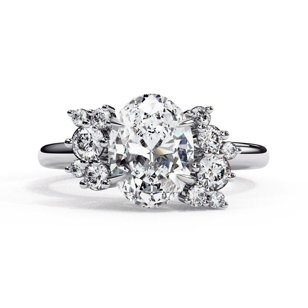 Diamond Engagement Ring | Floral Diamond Ring | Ozziva