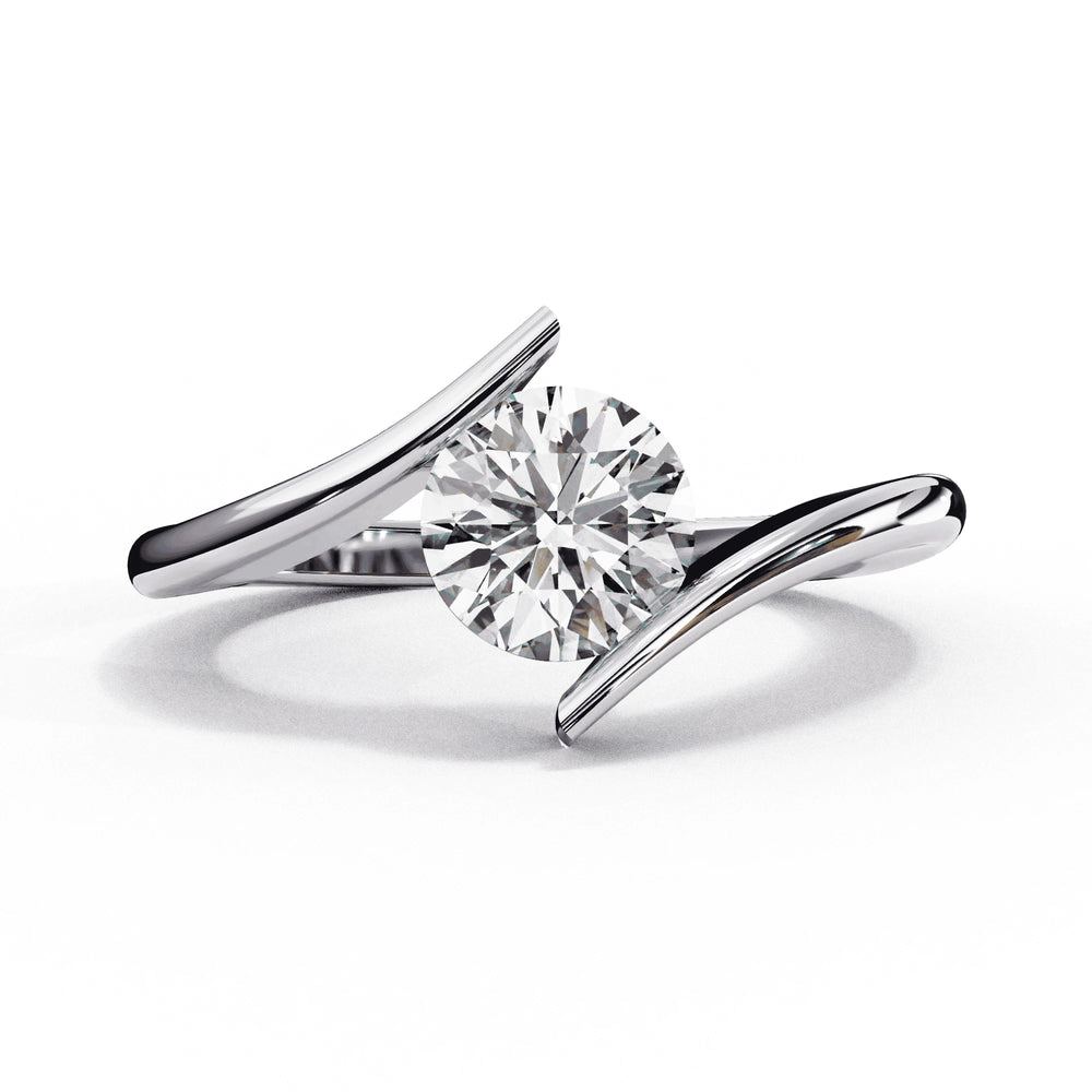 Diamond Ring for Women | Round Bypass Ring | Ozziva