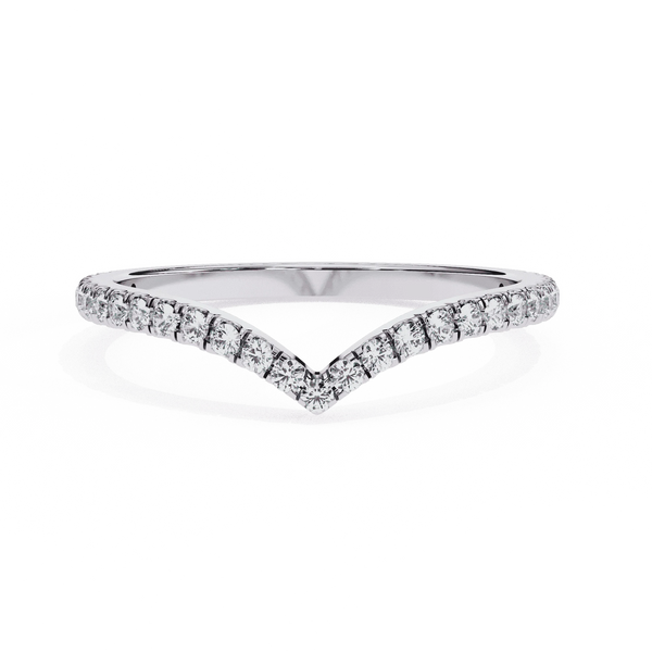 Diamond Wedding Band | Curved Band | Ozziva