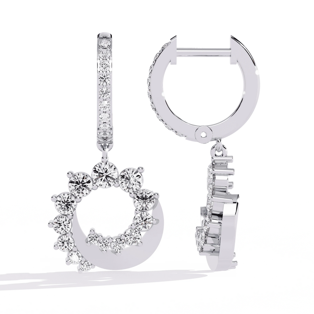 Diamond Hoop Earrings | Elegant Hoops | Ozziva