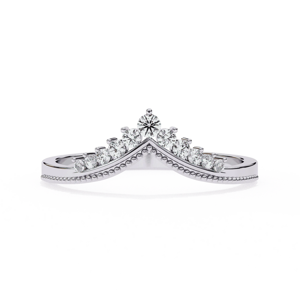 Diamond Wedding Band | Crown Diamond Ring | Ozziva