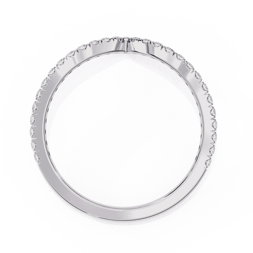 Diamond Wedding Band | Curved Band | Ozziva