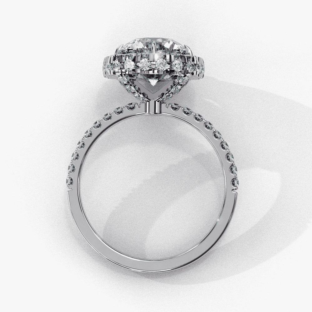 Diamond Halo Ring | Round Halo Ring | Ozziva