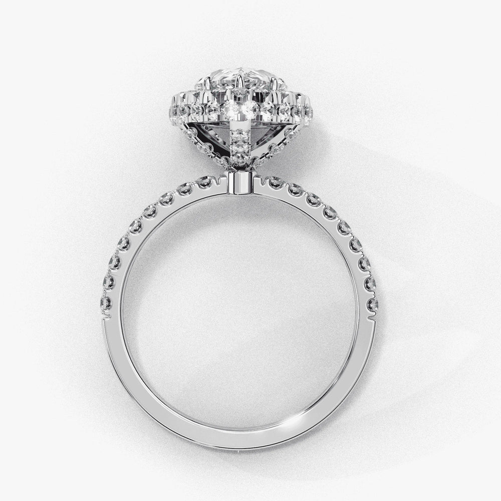 Diamond Halo Ring | Pear Cut Halo | Ozziva