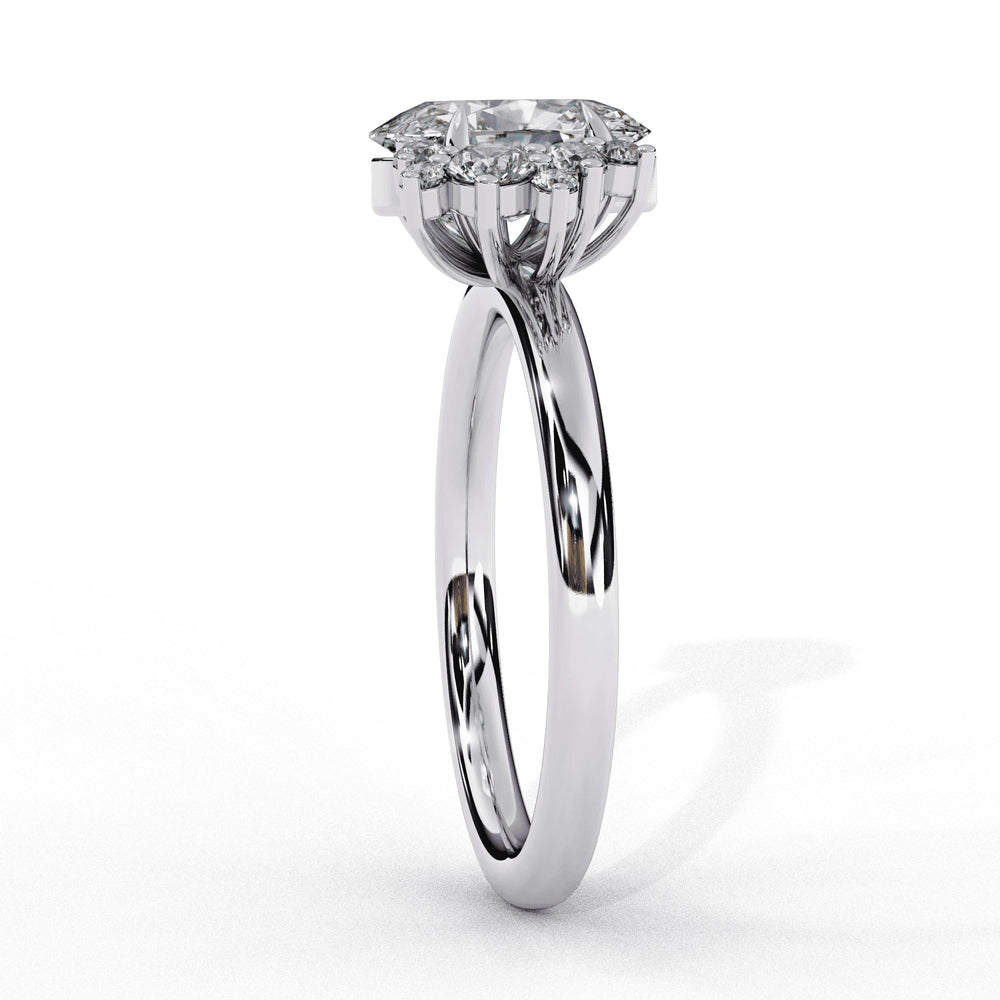 Diamond Engagement Ring | Floral Diamond Ring | Ozziva