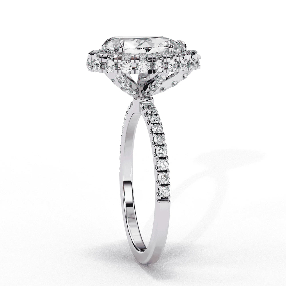 Diamond Halo Ring | Pear Cut Halo | Ozziva