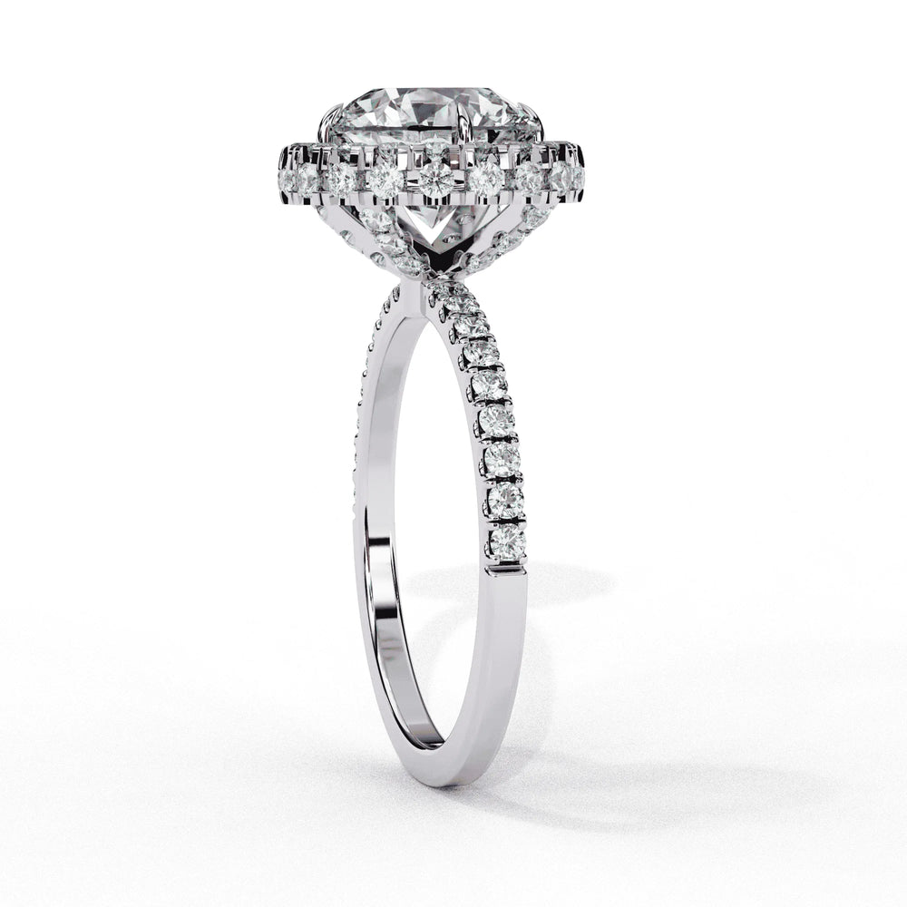 Diamond Halo Ring | Round Halo Ring | Ozziva