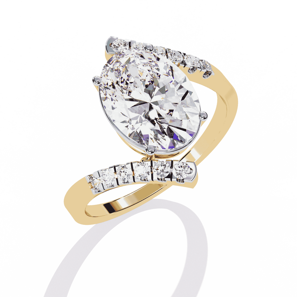 Diamond Ring for Women | Oval Bypass Ring | Ozziva