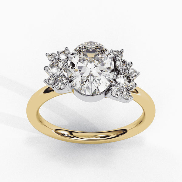 Diamond Engagement Ring | Floral Diamond Ring | Ozziva