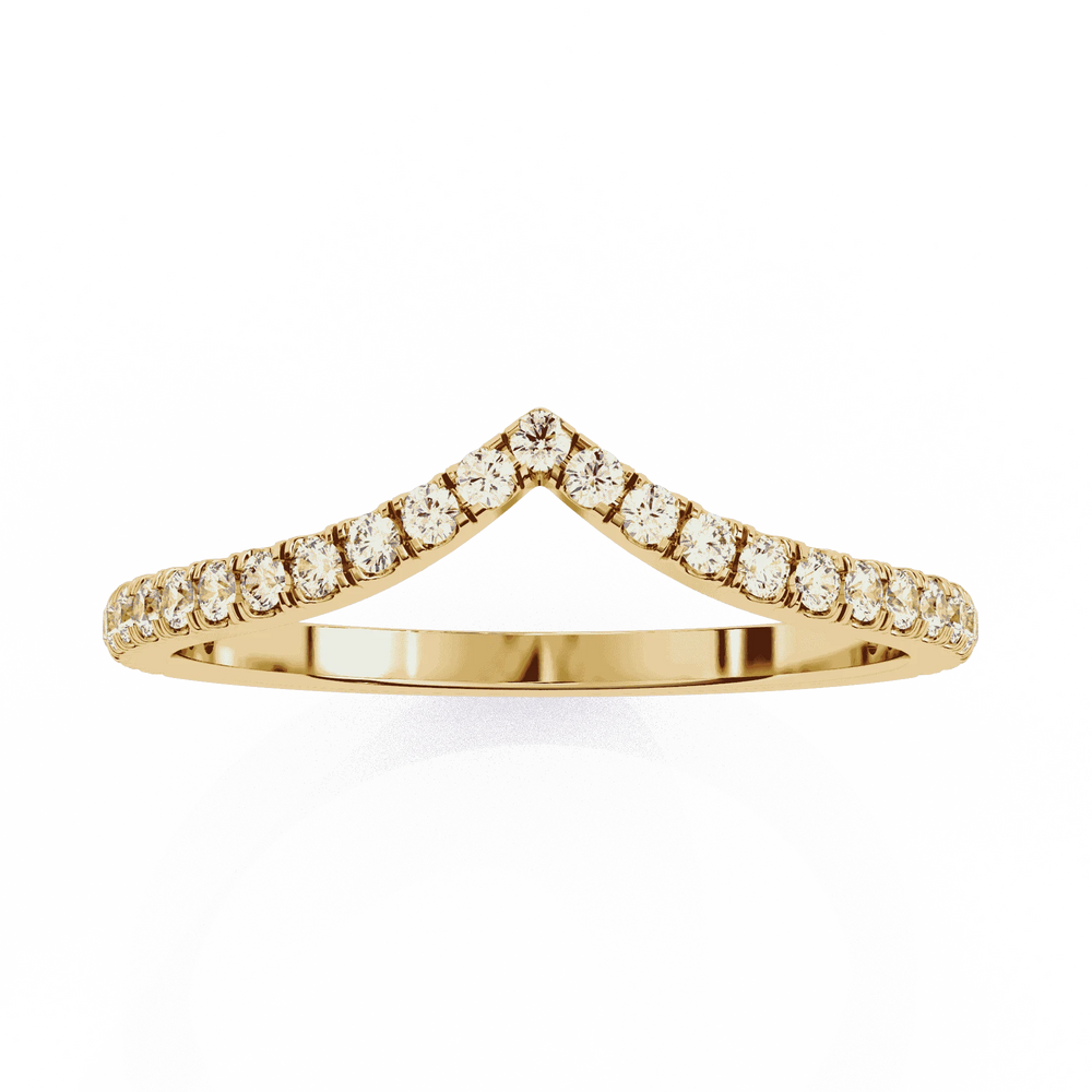 Diamond Wedding Band | Curved Band | Ozziva