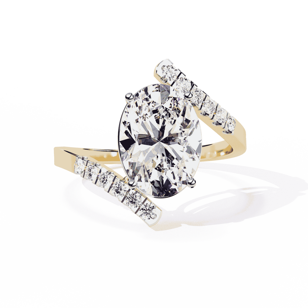 Diamond Ring for Women | Oval Bypass Ring | Ozziva