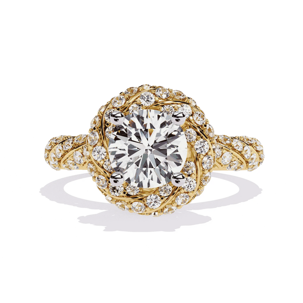 Diamond Ring for Women | Twisted Halo Ring | Ozziva