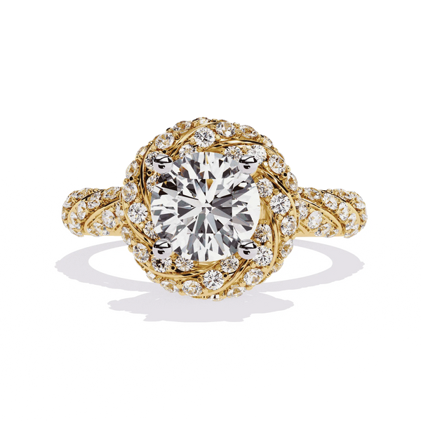 Diamond Ring for Women | Twisted Halo Ring | Ozziva