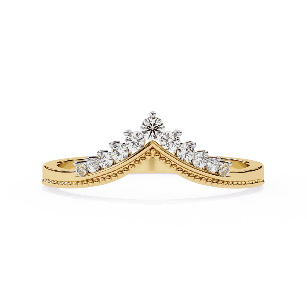 Diamond Wedding Band | Crown Diamond Ring | Ozziva