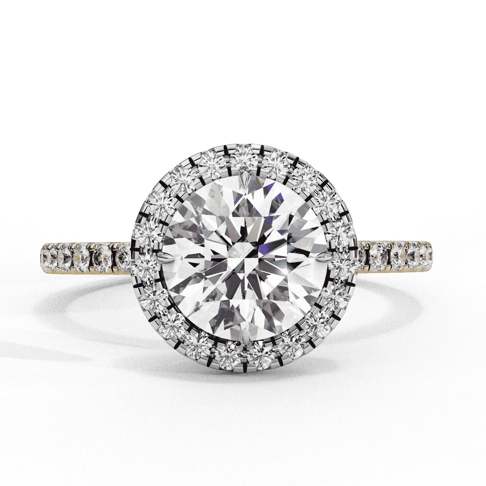 Diamond Halo Ring | Round Halo Ring | Ozziva