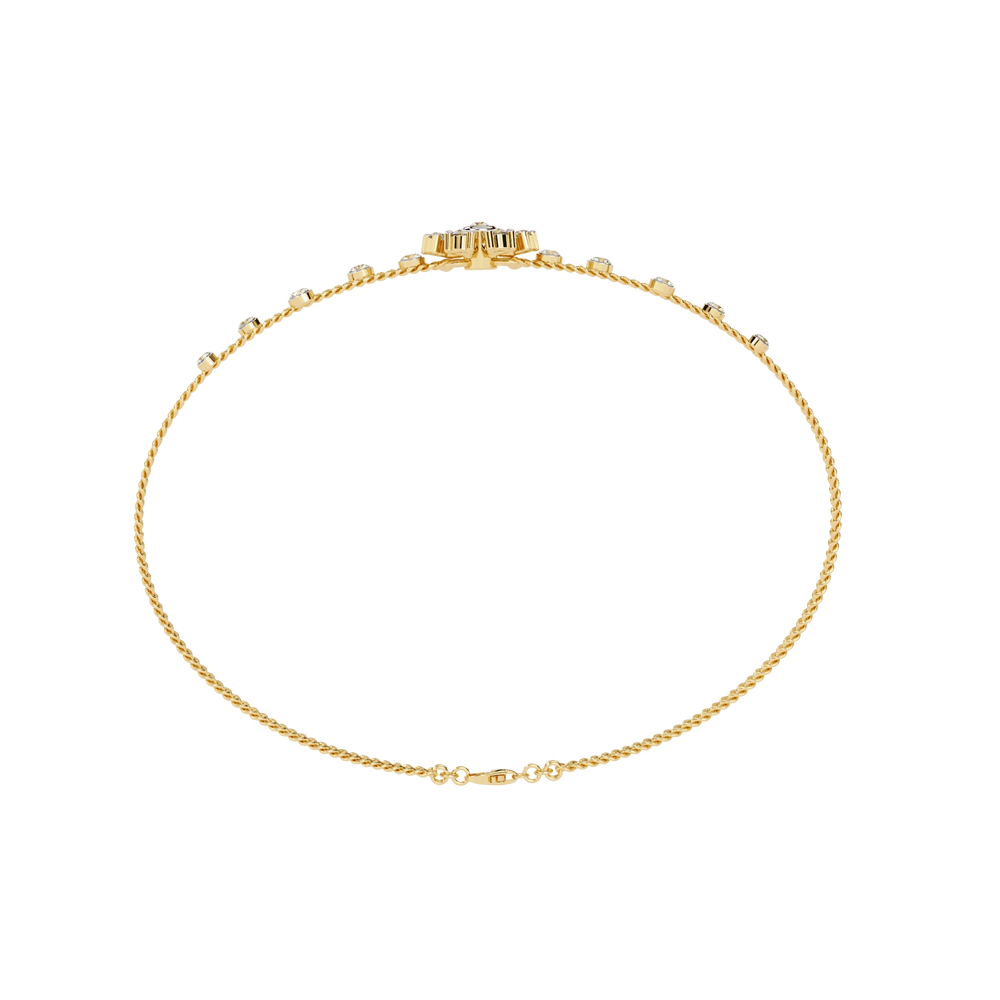 Gold Diamond Bangle for Women | Sleek Bangle | Ozziva