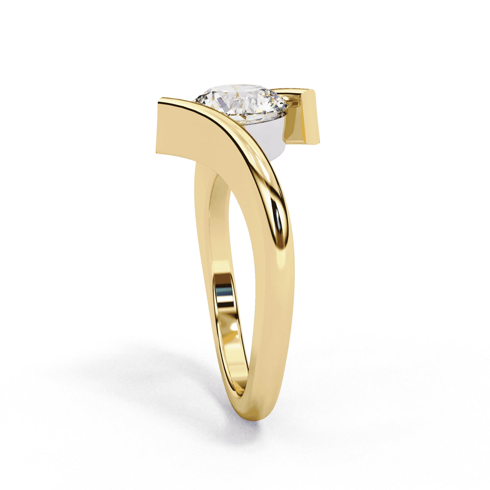 Diamond Ring for Women | Round Bypass Ring | Ozziva