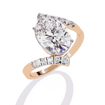 Diamond Ring for Women | Oval Bypass Ring | Ozziva