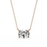 Diamond Pendant Necklace | Oval Diamond Pendant | Ozziva