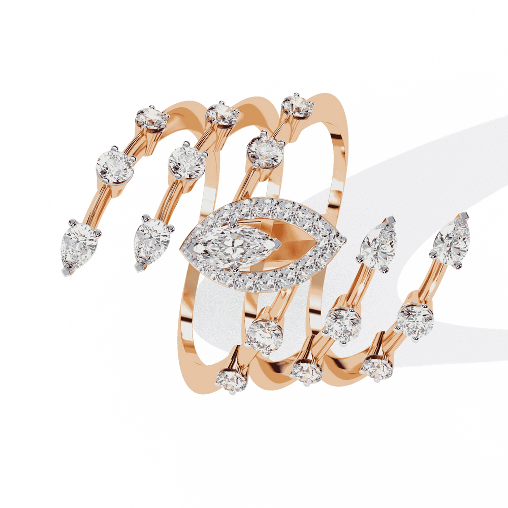 Diamond Ring for Women | Multi Band Ring | Ozziva