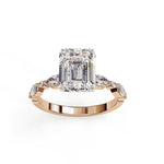 Diamond Ring for Women | Emerald Side Ring | Ozziva