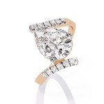 Diamond Ring for Women | Pear Bypass Ring | Ozziva
