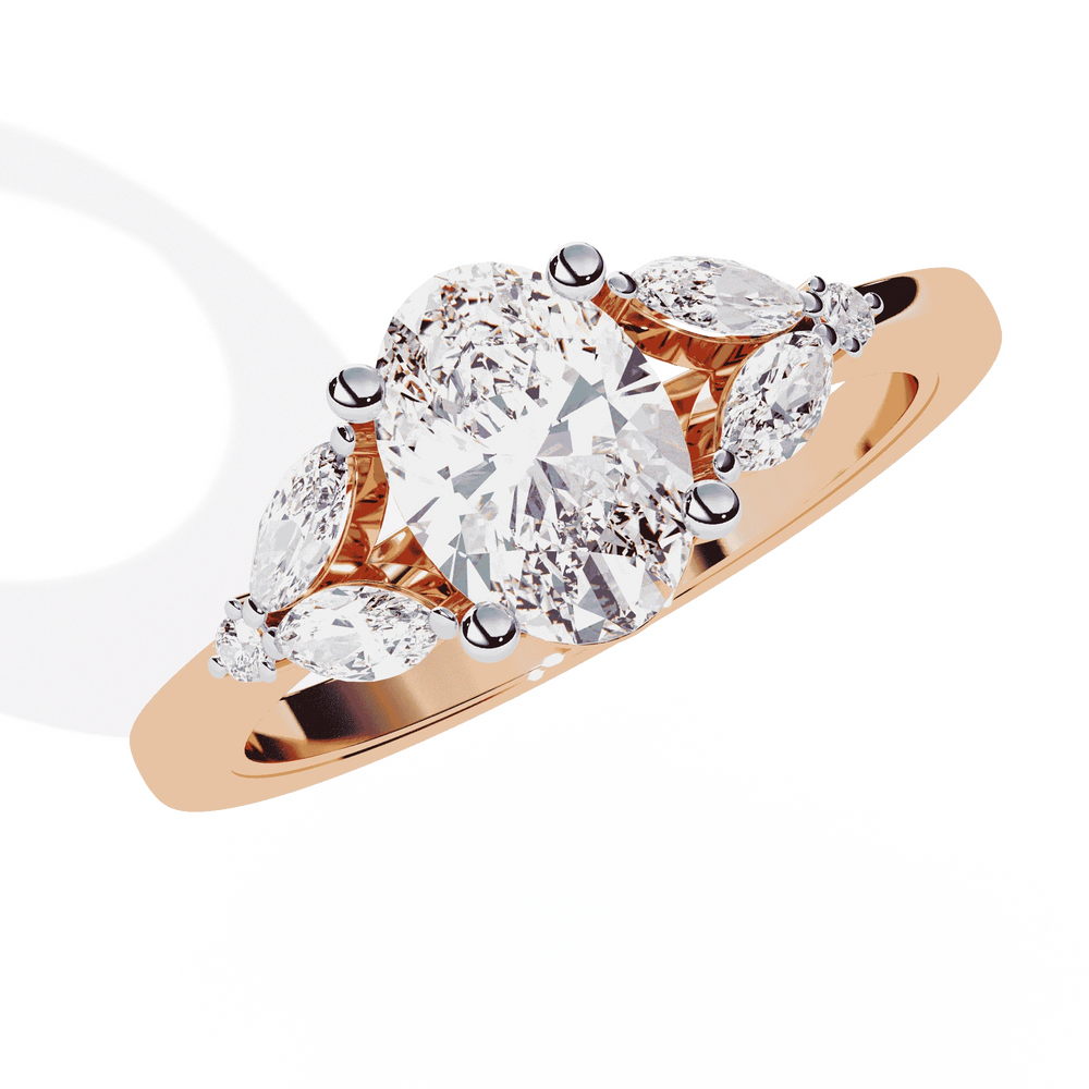 Diamond Engagement Ring | Oval Cluster Ring | Ozziva