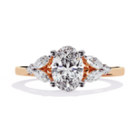 Diamond Engagement Ring | Oval Cluster Ring | Ozziva