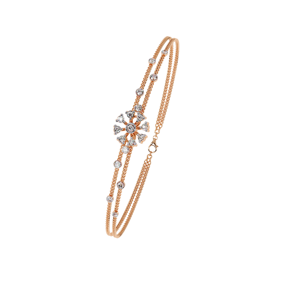 Gold Diamond Bangle for Women | Sleek Bangle | Ozziva