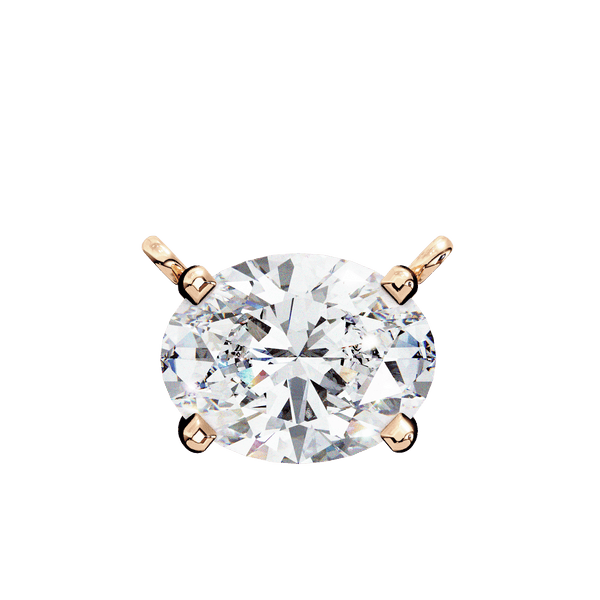 Diamond Pendant Necklace | Oval Diamond Pendant | Ozziva