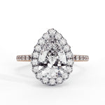 Diamond Halo Ring | Pear Cut Halo | Ozziva
