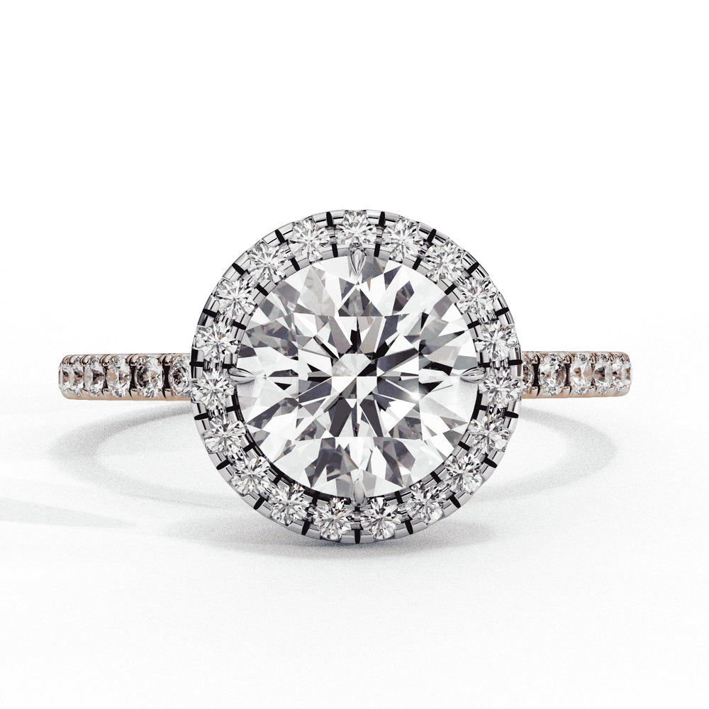 Diamond Halo Ring | Round Halo Ring | Ozziva